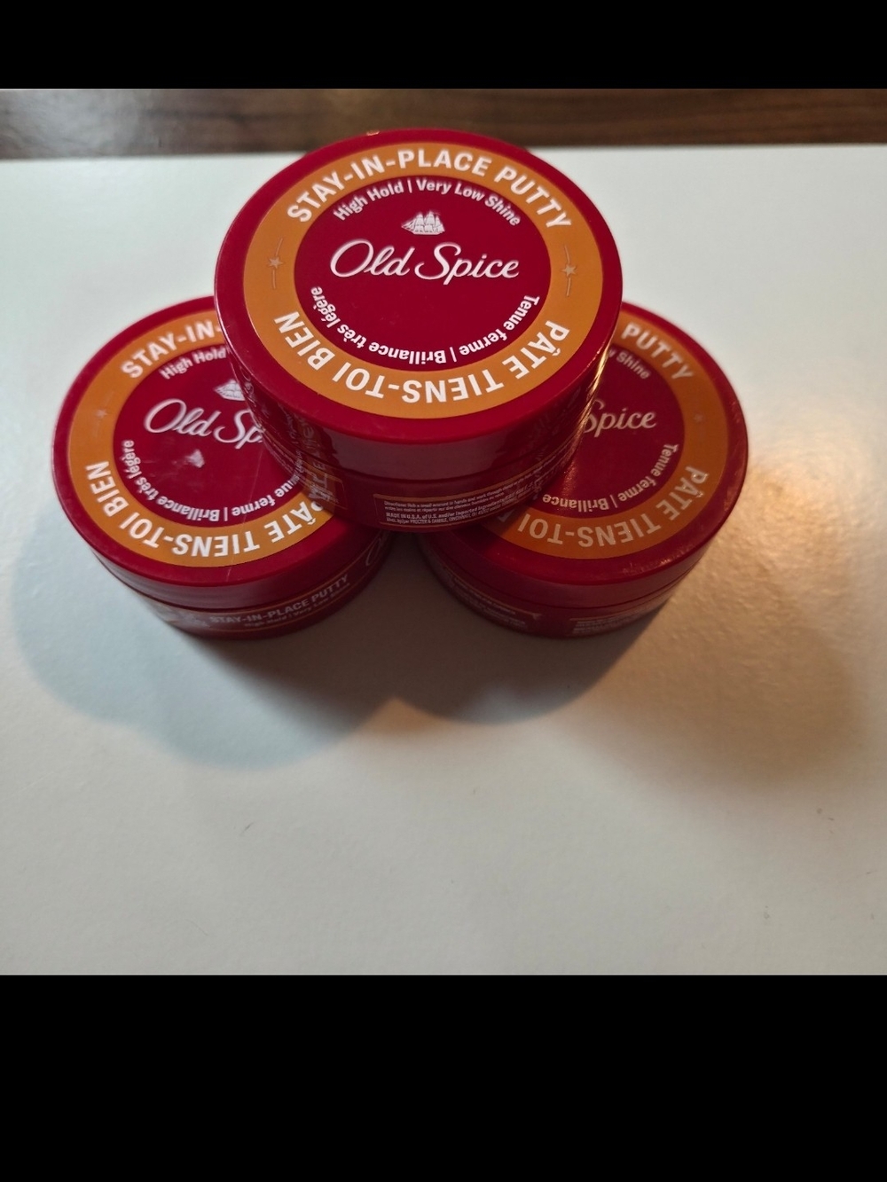 Old Spice Low Shine Stay-In-Place Putty Hair Styling Wax 3 Pack